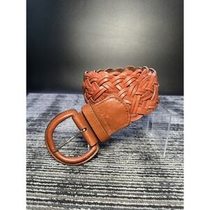 Banana Republic Women’s Size Large Genuine Leather Woven Braided Belt 2” Wide